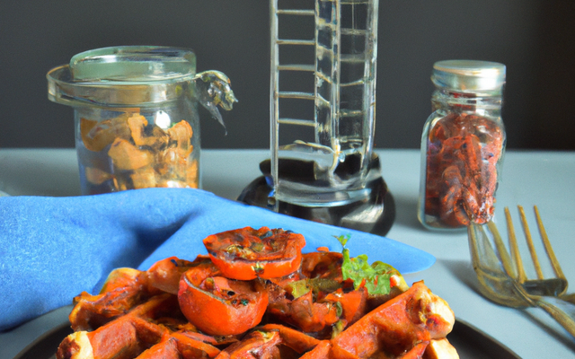 Gaufres au chorizo et aux tomates séchées