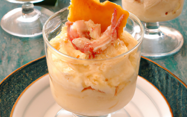 Verrine de mousse légère de crustacé au lait de coco