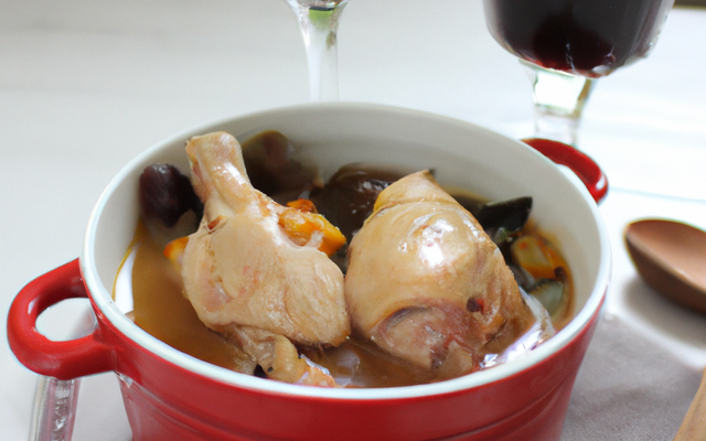Coq (cocotte) au vin