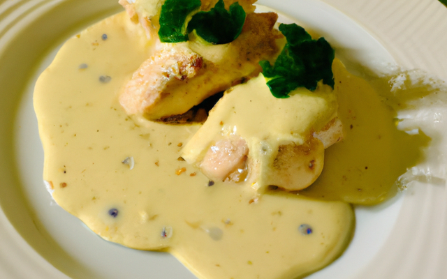 Suprême de chapon et sauce à la crème de muscat