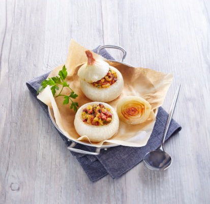 Oignons doux farcis au chorizo