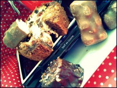 Fondant chocolat au lait et Rocher praliné au cœur d'ourson Guimauve