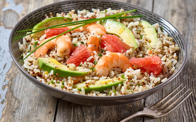 Salade trésor Inca, avocat et pamplemousse