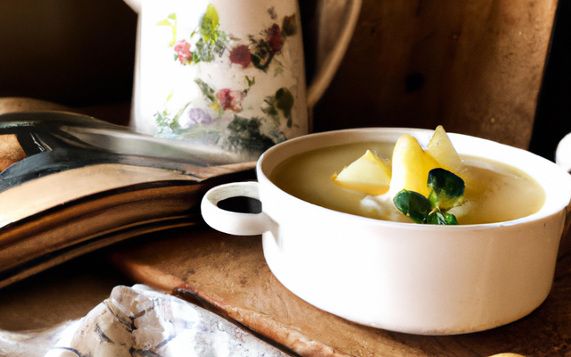 Soupe pommes de terre, poireaux, bouquet garni