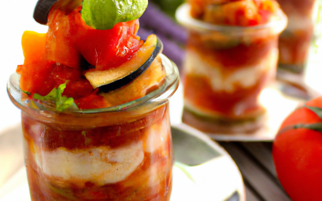 Verrine mini ratatouille rouget