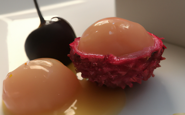 Litchis sous coulis de passion