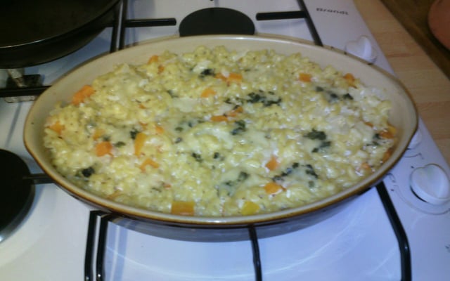 Gratin de pâtes au Bresse Bleu