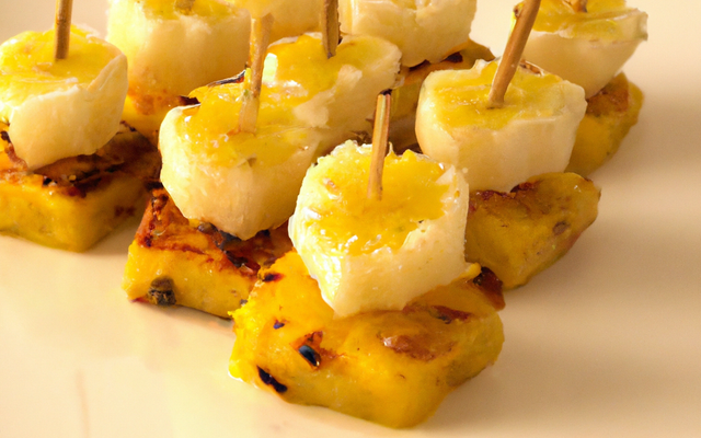 Brochettes d'ananas à la poudre d'amandes