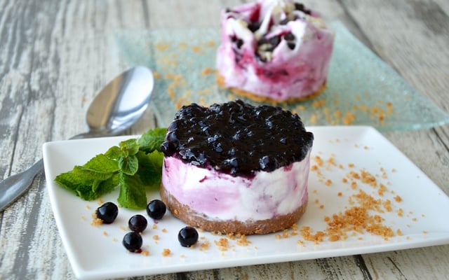 Cheesecake aux myrtilles et spéculoos