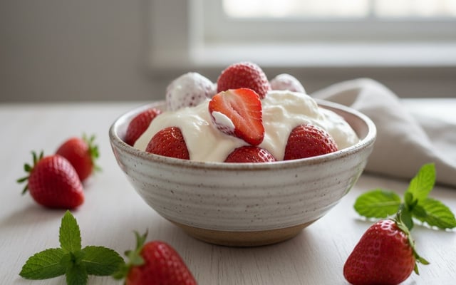 Fraises à la crème