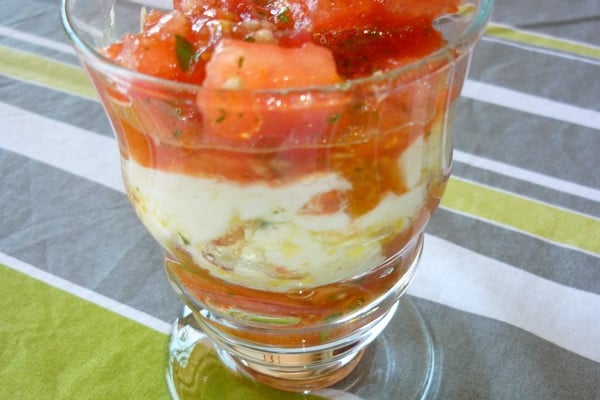Verrine de tomate mozzarella