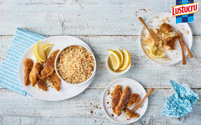 Quinoa aux herbes fraiches et blancs de volaille panés