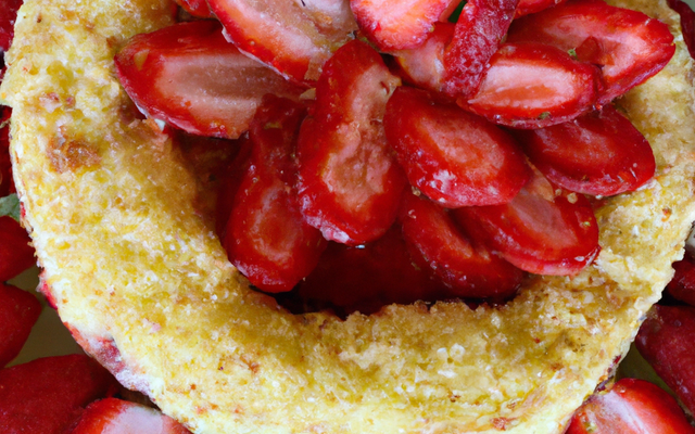 Charlotte aux fraises sur croquant