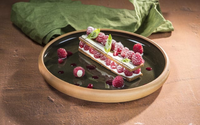 Mille feuille framboises basilic
