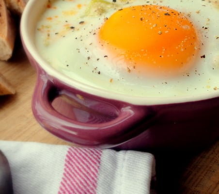 Œuf cocotte poireaux chorizo topinambour