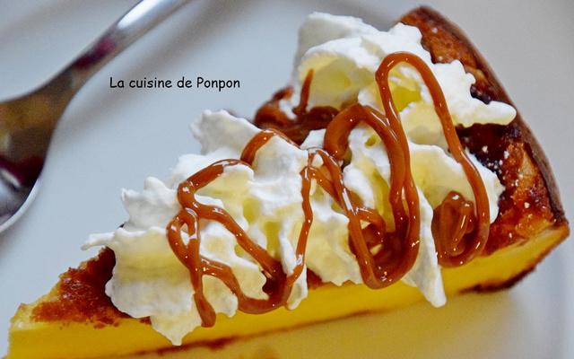 Far à la clémentine, chantilly et confiture de lait