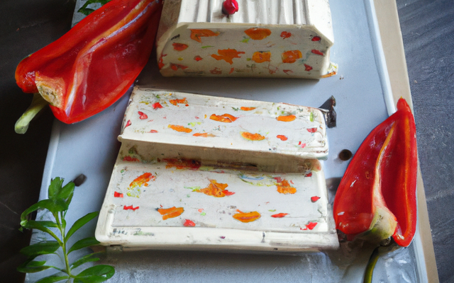 Terrine de chèvre frais aux poivrons rouges
