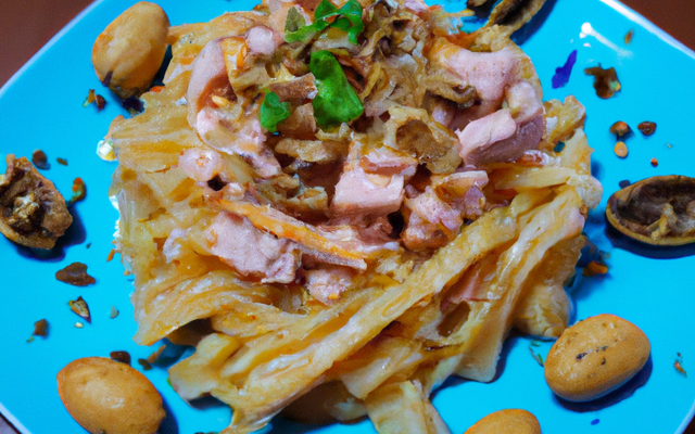 Pâtes au saumon et noix