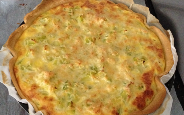 Tarte légère jambon , courgettes et chèvre gratiné