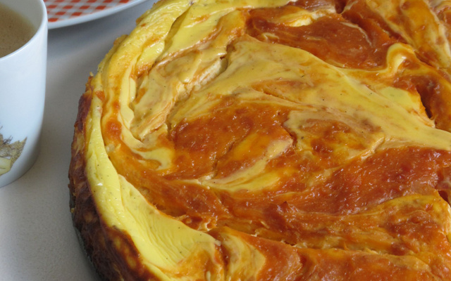 Cheesecake au chocolat blanc et abricot