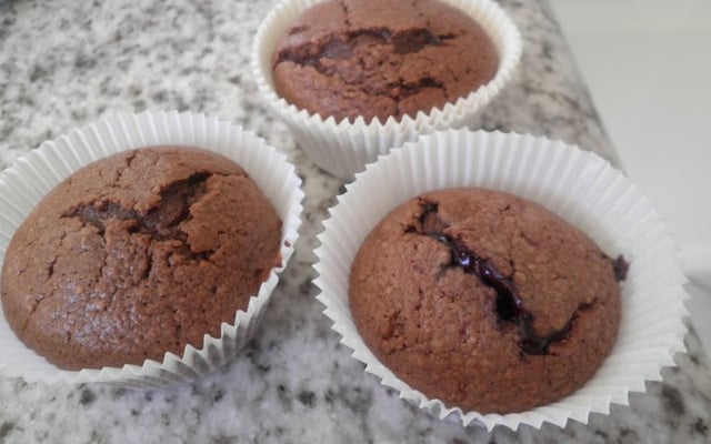 Muffin fondant chocolat cœur fruit