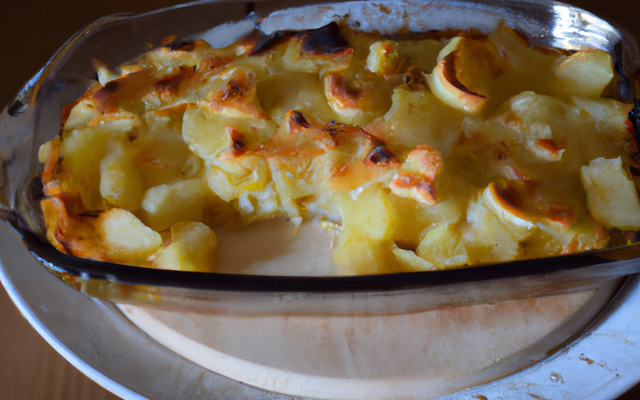 Gratin de pommes de terre et échalotes au lait de coco