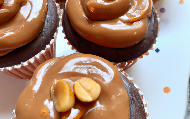 Cupcakes au chocolat, glaçage au beurre de cacahuètes