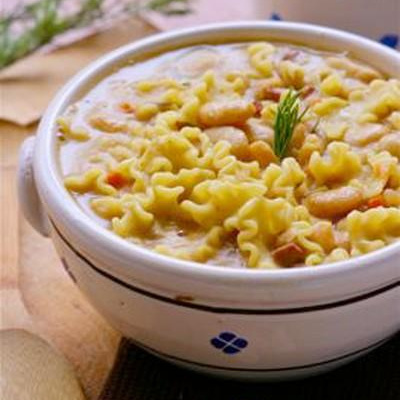 Soupe de Haricots Tarbais à l'italienne et pâtes par Silvia Santucci