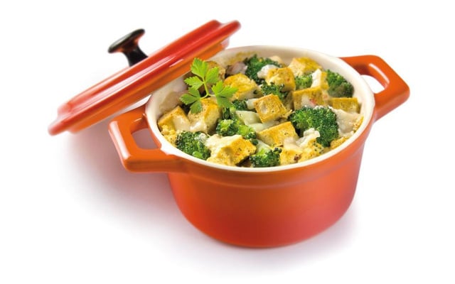 Gratin de brocolis au Tofou au curry