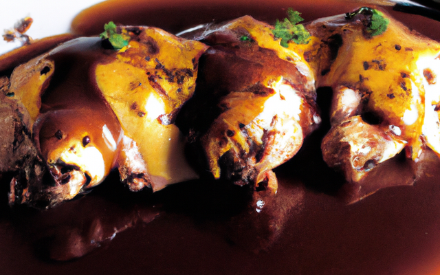 Suprêmes de chapon sauce chocolat