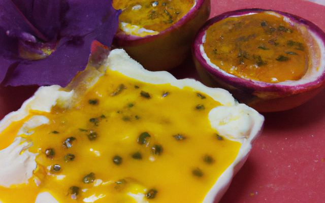 Île flotante et fruits de la passion