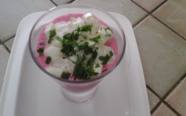 Verrine de betterave et concombre