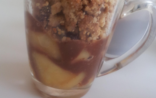 Crumble choco et pommes caramelisé à la cannelle