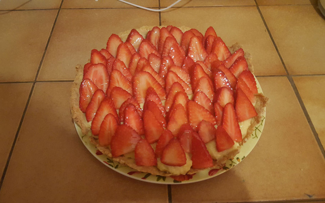 Tarte aux fraises traditionnelle à la crème pâtissière