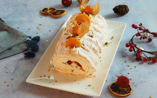 Bûche de Noël façon pavlova