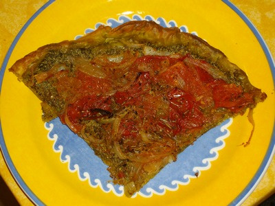 Tarte pesto tomates/oignons