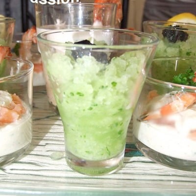 Granité de concombre à l'aneth et citron vert