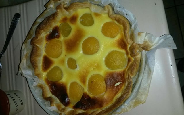 Tarte aux pêches express