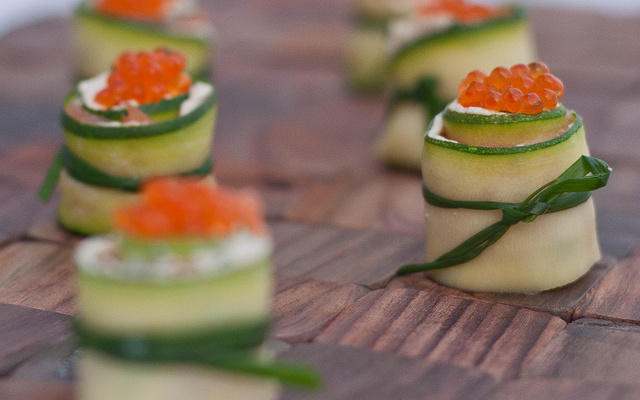 Makis de courgettes Philadelphia saumon fumé