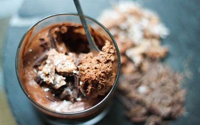 Mousse au chocolat croquante