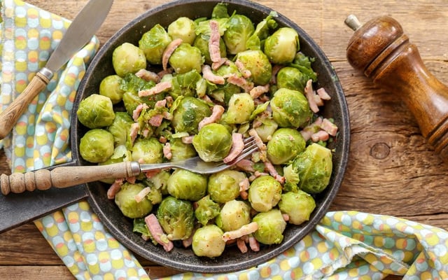 Choux bruxelles aux lardons et à la créme