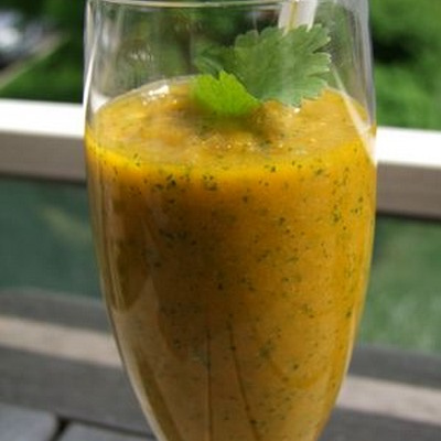 Gaspacho de carottes à la coriandre