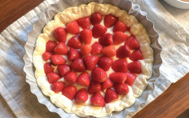 Tarte feuilletée aux fraises