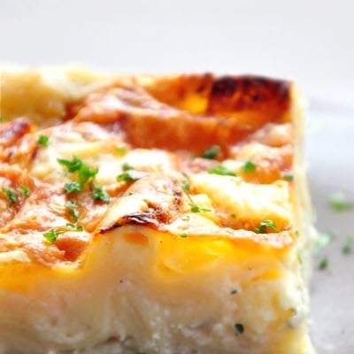 Lasagnes blanches aux 3 fromages (comté, chèvre & bleu)