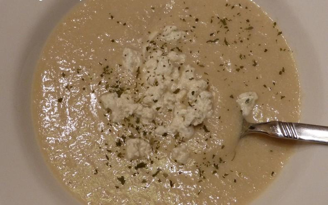 Potage de topinambours au boursin ail et fines herbes