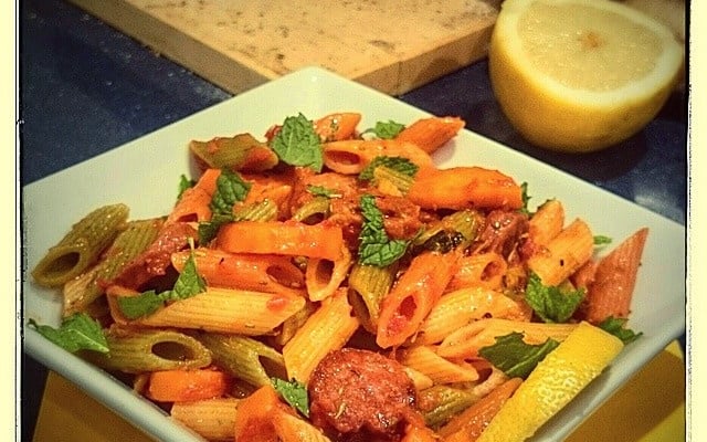 Pennes au chorizo