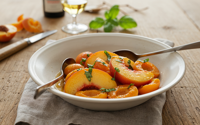Salade de pêches et abricots