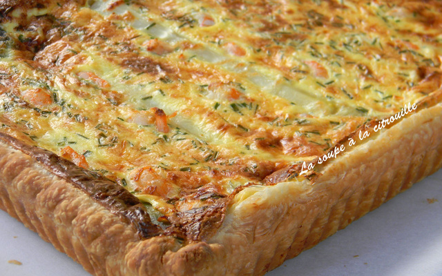 Quiche aux asperges blanches de Sologne et aux crevettes