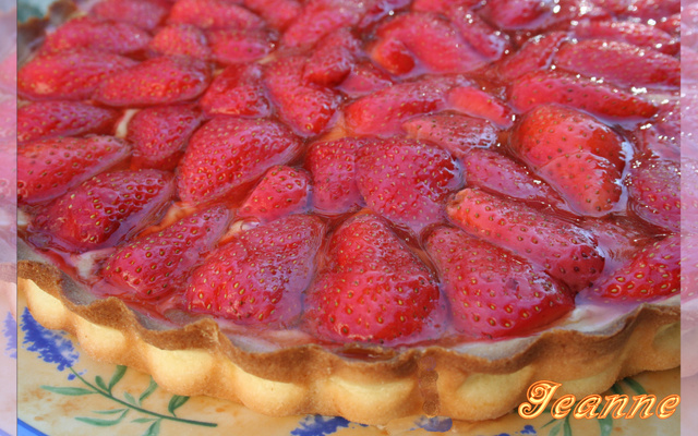 Tarte aux fraises traditionnelle à la crème pâtissière