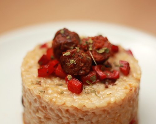 Risotto aux merguez & poivron rouge